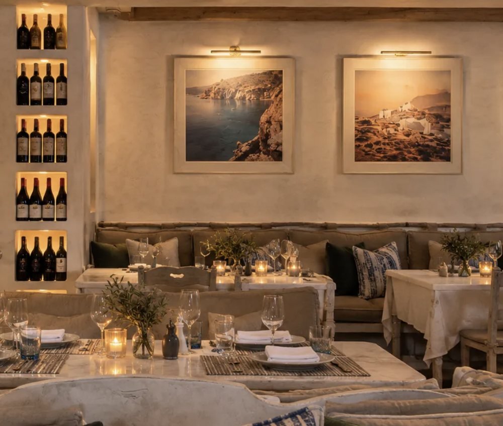 The Alexander's candlelit dining room